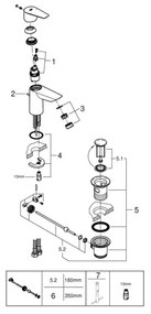 GROHE 24196001 - Miscelatore lavabo START, misura S, cromo lucido