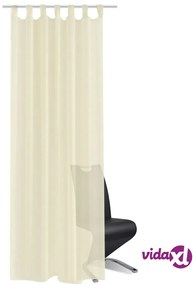 vidaXL Tenda Trasparente Colore Crema 140 x 225 cm 2 pezzi