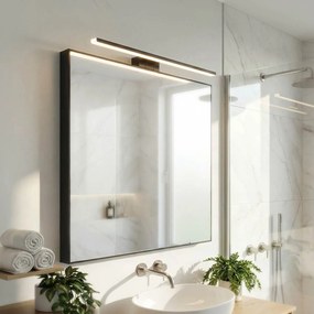 Lampada LED da Specchio 60cm Nera 12W IP54 Tripla Installazione Colore Bianco Naturale 4.000K