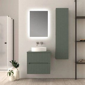 Mobile da bagno verde opaco 60 cm cannettato Palermo