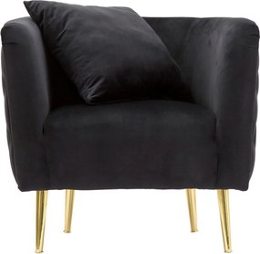 Poltrona nera con poggioli/con gambe con rivestimento in velluto Bucarest – Mauro Ferretti