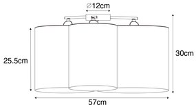 Plafoniera bianca, grigia e marrone a 3 luci - Multidrum