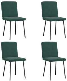 Sedie Da Pranzo 4 Pz Verde Scuro İn Velluto /