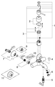 GROHE 32865000 - Miscelatore per vasca BAUCLASSIC DN 15 cromo lucido