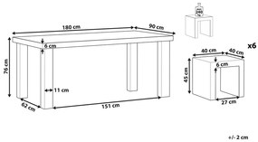 Set mobili da giardino in cemento tavolo e 6 sedie TARANTO Beliani