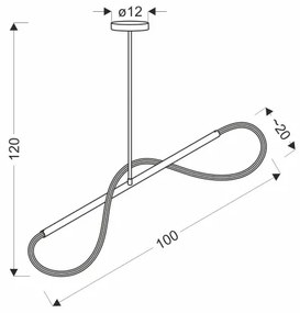 Lampadario LED a cavo SUPREME LED/22W/230V 100 cm oro