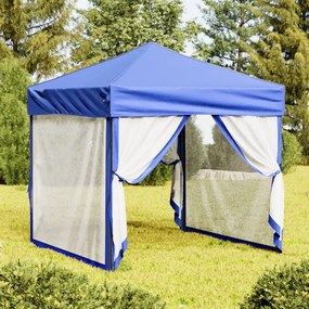 Tenda Per Feste Pieghevole Con Pareti Laterali Blu 2x2 M /