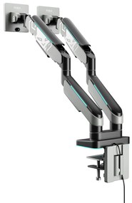 Supporto Doppio per Monitor da 49 Pollici Grigio e Nero RGB X-Arm Dual