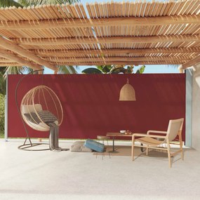 Tenda Da Sole Laterale Retrattile Per Patio 200x600 Cm Rossa /