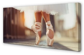 Quadro su tela Gambe delle gambe della ballerina bianca 100x50 cm