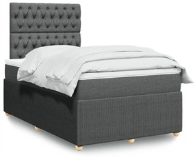 Giroletto A Molle Con Materasso Grigio Scuro 120x190cm Tessuto /