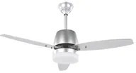 Ventilatore da Soffitto con Telecomando in Metallo Argento Chiaro 3 Pale Design Moderno