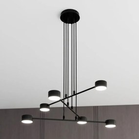 Lampadario a Sospensione in Acciaio GX53 MODUS 6 Nero 6xGX53
