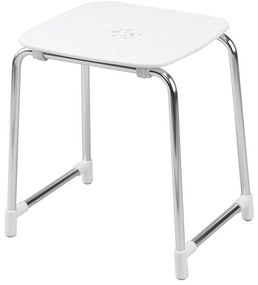 Sgabello Con Carico Testato Gedy "Prima Classe" Bianco/Cromo