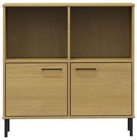 Libreria con gambe metallo marrone 90x35x90,5 cm massello oslo