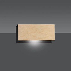 Applique 1 Luce Carlo In Acciaio Nero Corpo Rettangolare E Legno Naturale