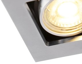 Set di 6 faretti da incasso rettangolari in alluminio a 2 luci - Qure