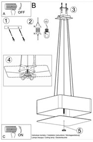 Sollux SL.0774 - Lampadario su filo LOKKO 5xE27/60W/230V 45 cm nero