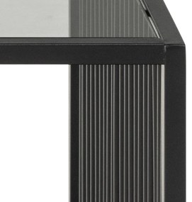 Tavolino nero con piano in vetro 60x120 cm Strington - Actona