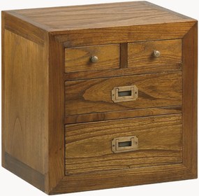 Cassettiera in legno di Mindi fatta a mano Star