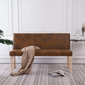 Panca 139,5 Cm Marrone İn Pelle Scamosciata Artificiale /