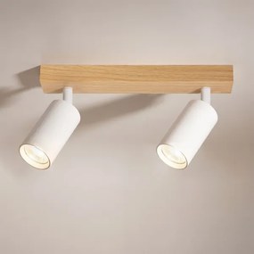 Brilagi - Faretto SELE 2xGU10/30W/230V bianco/effetto rovere