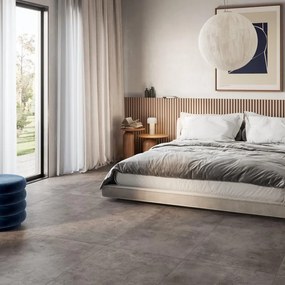 Piastrella da pavimento e rivestimento interno 60 x 120 cm Sp. 9 mm rettificato LM DRAFT DARK 60X120 RT in gres porcellanato smaltato opaco antracite traffico medio forte (pei 3/5) R9 1.44 mq