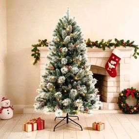 Albero di Natale artificiale innevato Kauri illuminato H 180 cm x ø 98 cm