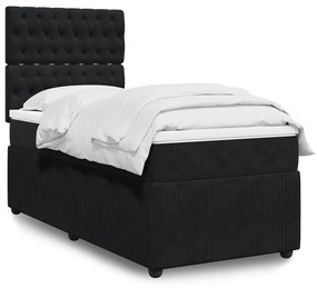 Giroletto A Molle Con Materasso Nero 100x200 Cm İn Velluto /