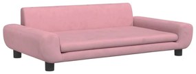 Lettino per cani rosa 100x54x33 cm in velluto