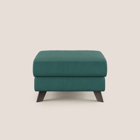 Moon Pouf contenitore e piedini alti in microfibra impermeabile T11 petrolio