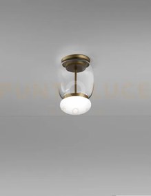 Faro lampada da soffitto s cristallo bianco montatura ottone vernic...