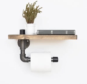 Porta carta igienica con ripiano BORU 30x14 cm abete