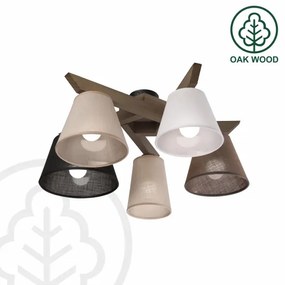 Brilagi - Lampadario LED ANTHONY 5xE14/40W/230V rovere noce