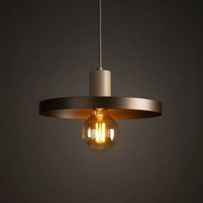 Lampadario a sospensione con filo SILA 1xE27/15W/230V diametro 30 cm marrone/beige