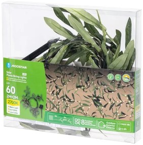 Aigostar - Catena solare LED 60xLED/4m IP65 bianco caldo olive