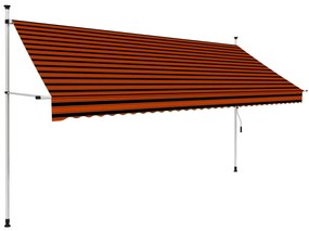 Tenda Da Sole Retrattile Manuale 350 Cm Arancione E Marrone /