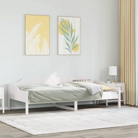 Letto Senza Materasso Bianco 90x200 Cm Legno Massello Di Pino /
