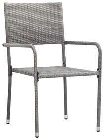 Set mobili da pranzo da giardino 5 pz in polyrattan antracite