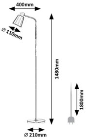 Rabalux 74003 - Lampada con piedistallo AZIM 1xE27/40W/230V