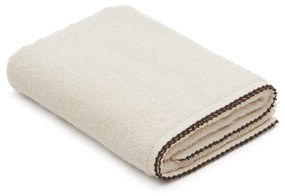 Kave Home - Asciugamani Sinami 100% cotone beige con dettaglio a contrasto nero 50 x 90 cm