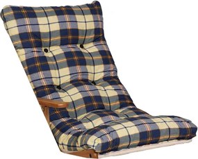 Cuscino per sdraio dondolo poltrona relax imbottito - stile scozzese Blu quadri