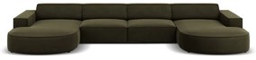 Divano angolare in velluto verde (a U) Jodie - Micadoni Home