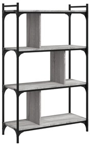 Libreria grigio sonoma 4 ripiani 76x32x123 cm legno multistrato