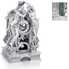 Orologio Pendolo Eros &amp; Psiche argento cm.25x28x50h.