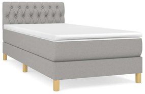 Giroletto a molle con materasso grigio chiaro100x200 cm tessuto
