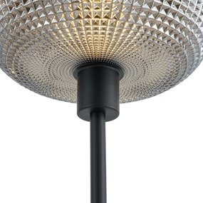 Lampada da terra di design nera con vetro fumé 2 luci - Brianna