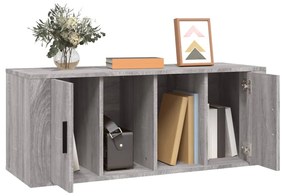 Mobile tv grigio sonoma 100x35x40 cm in legno multistrato