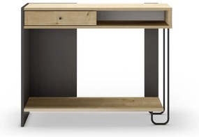 Consolle con piano in rovere nero e naturale 35x100 cm Saturne - Marckeric