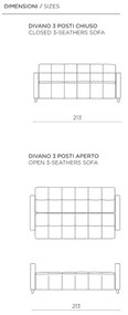 Divano letto 213 cm seduta tessuto Nocciola struttura ecopelle Bianco PARADISE